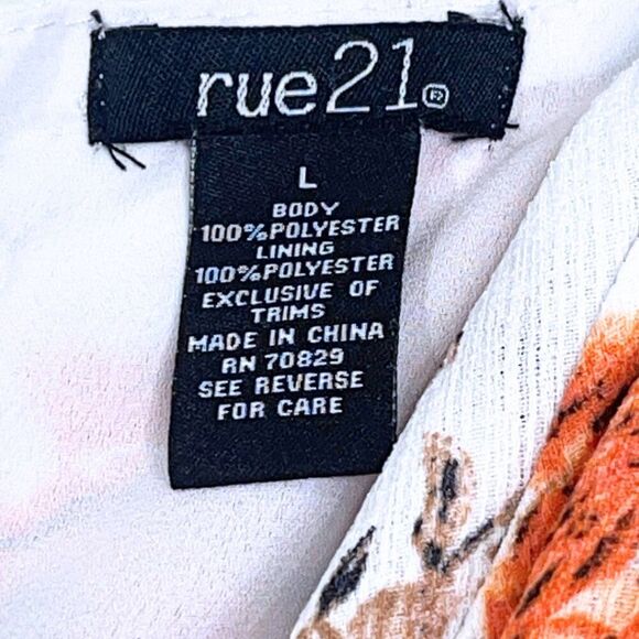 Women's Floral Spaghetti Strap White Mini Dress Size Large. - Picture 5 of 13